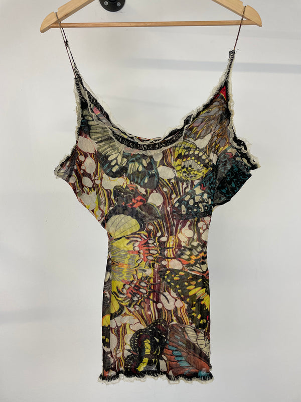 SS2003 Jean Paul Gaultier butterfly tattoo mesh top