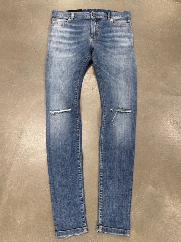 Balmain distressed blue jeans