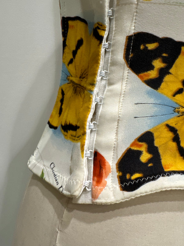 S/S2002 Christian Dior cigar print corset top