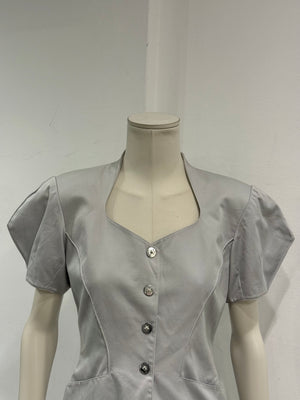 1990s Mugler puff-sleeve jacket and skirt suit