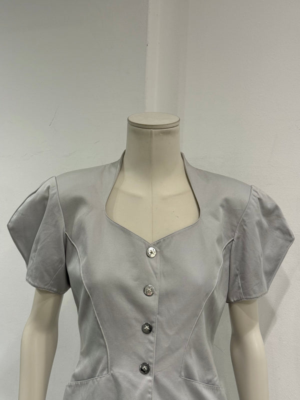 1990s Mugler puff-sleeve jacket and skirt suit