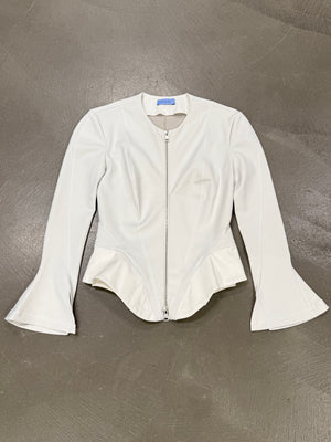 2010s Mugler white structured jacket with flared sleeves