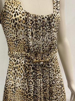 Roberto Cavalli leopard print midi dress