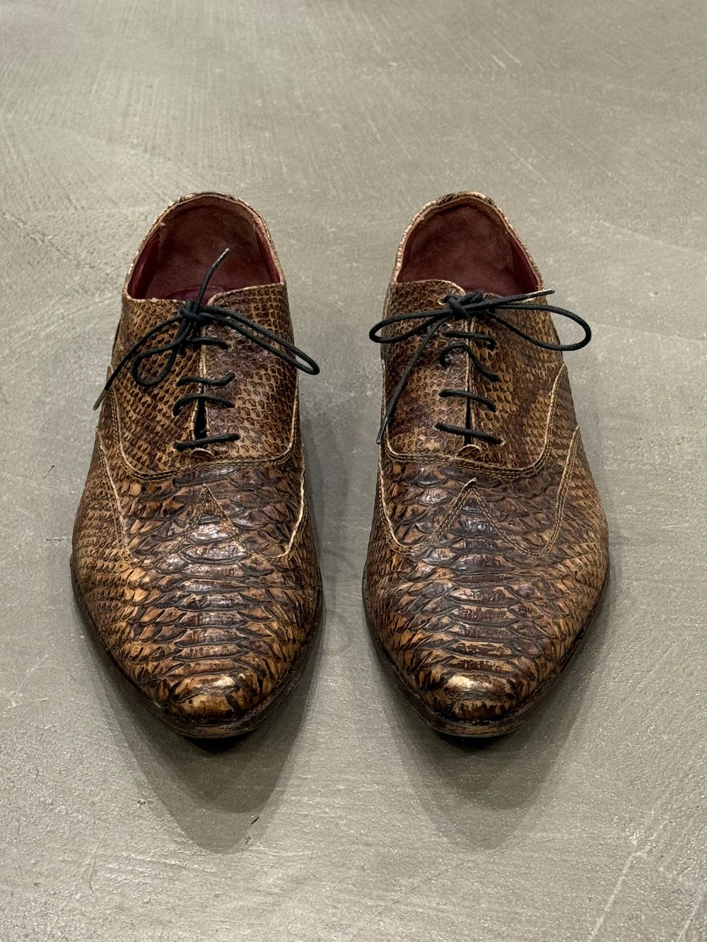 2000s Dolce & Gabbana printed leather derby shoes