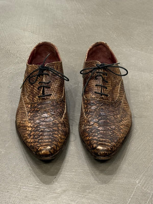 2000s Dolce & Gabbana printed leather derby shoes