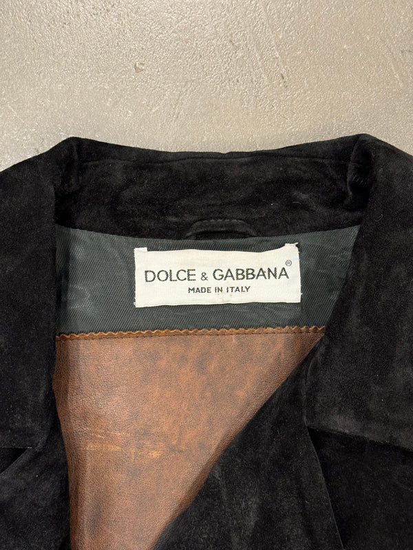 A/W1992 Dolce & Gabbana dragon tattoo runway leather jacket