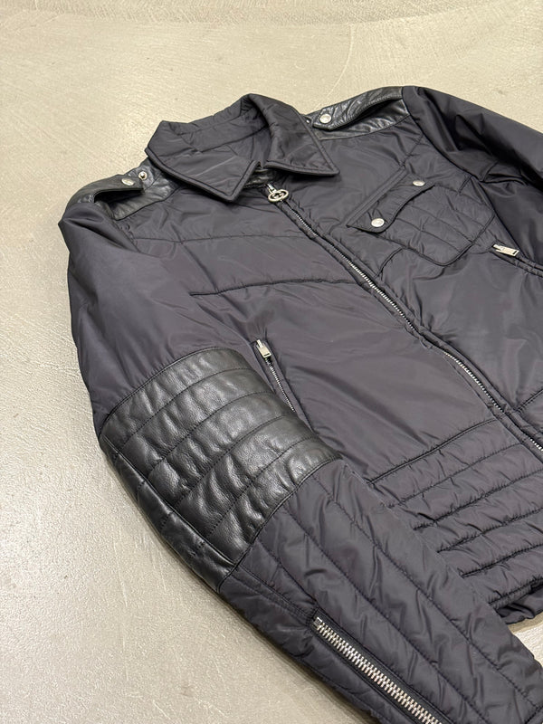 2000s Gucci nylon puffer jacket with leather details