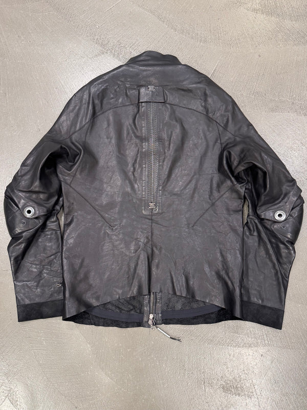 Isaac Sellam artisanal leather jacket with metal spine