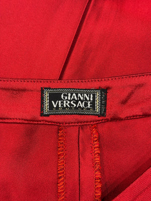 1990s Gianni Versace iridescent flared silk pants