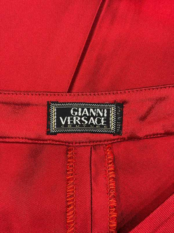 1990s Gianni Versace iridescent flared silk pants