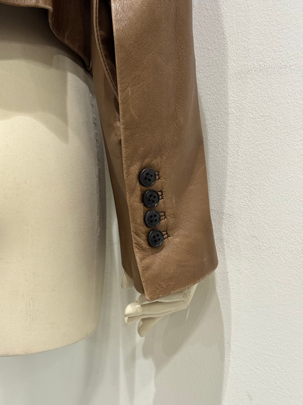 2000s Ann Demeulemeester leather aviator cargo jacket