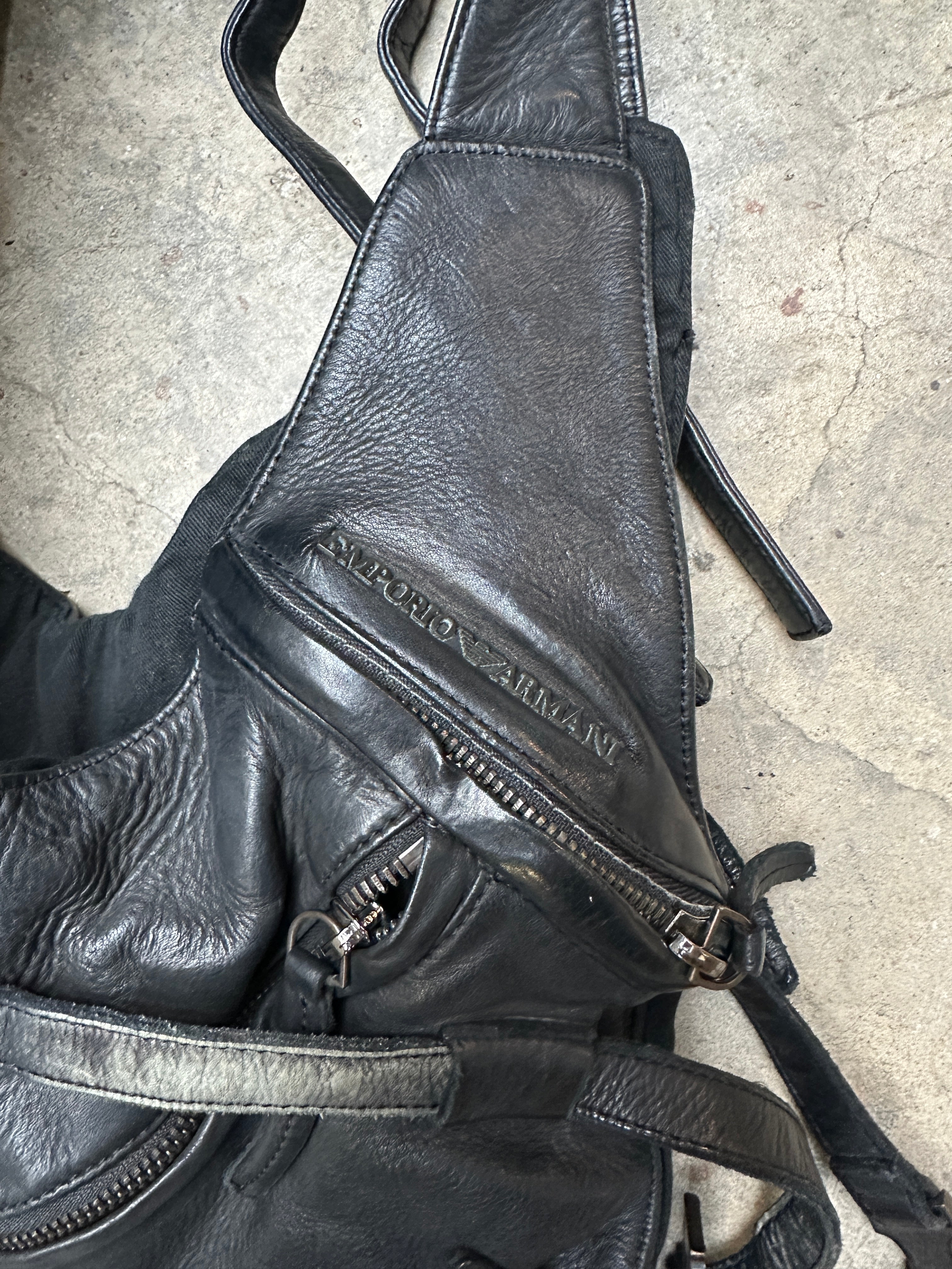 バッグ 90s archive EMPORIO ARMANI Leather Bag 1990s Emporio Armani leather holster cargo vest/bag