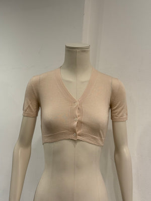 2011 Miu Miu short sleeve sheer cropped cardigan