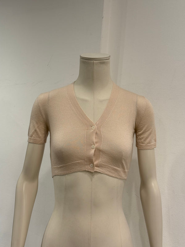 2011 Miu Miu short sleeve sheer cropped cardigan