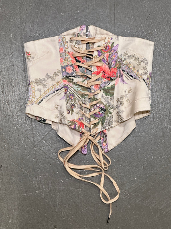 S/S2003 Roberto Cavalli chinoiserie print corset