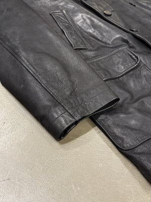 1990s Yves Saint Laurent heavy leather coat