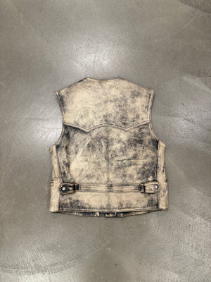 2000s Versace distressed leather vest