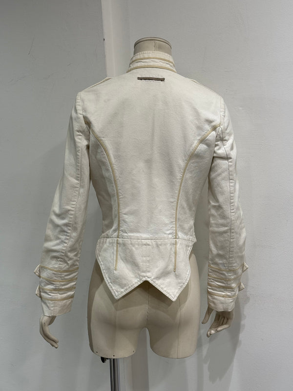 1990s Jean Paul Gaultier white military napoleon jacket