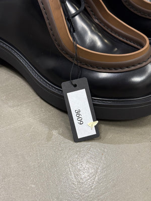2023 Prada Diapason opaque runway derby shoes