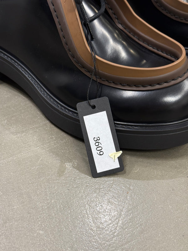 2023 Prada Diapason opaque runway derby shoes