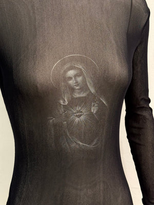 1998 Dolce & Gabbana "Virgin Mary" mesh long sleeve top