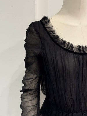 A/W2002 Alexander McQueen runway sheer silk peplum top