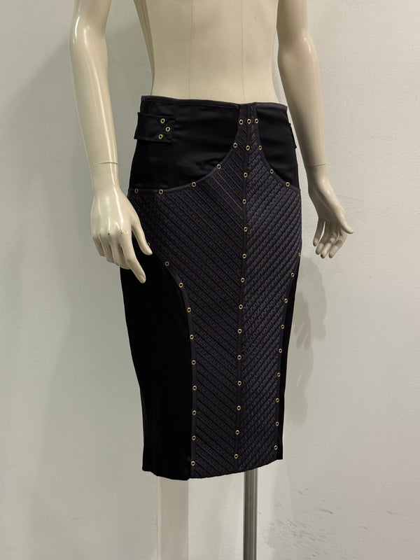 A/W2003 Gucci by Tom Ford runway studded silk skirt