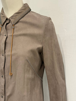 Isaac Sellam metal neck inserts leather jacket