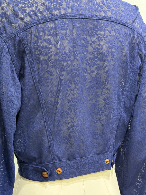 1990s Jean Paul Gaultier transparent lace bomber jacket