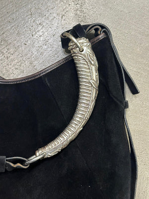 2002 Yves Saint Laurent Mombasa Black Suede Bag