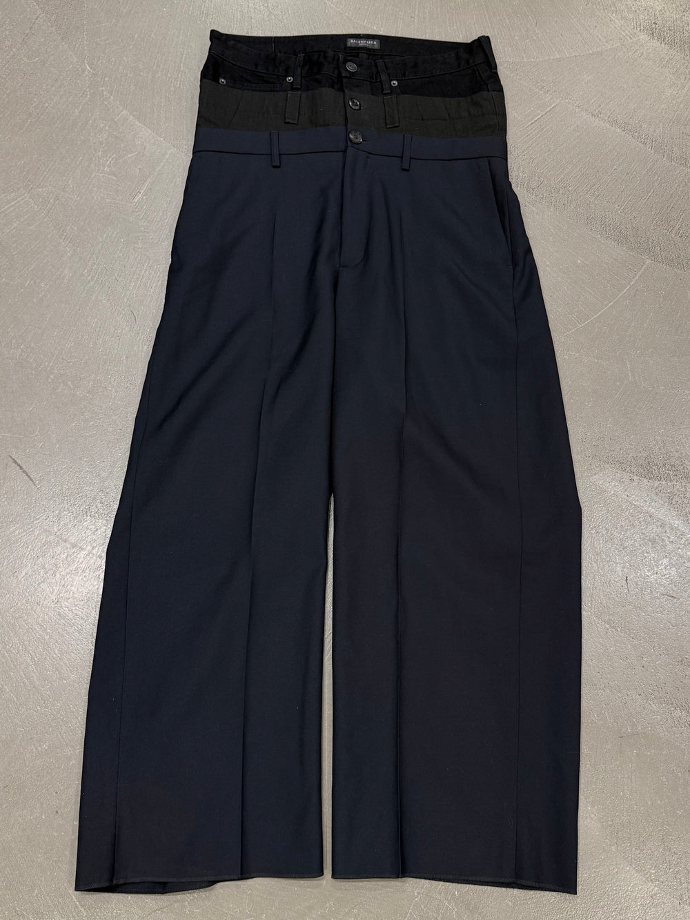 S/S2024 Balenciaga triple waist wide leg tailored pants