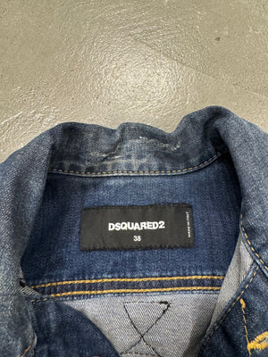 2016 Dsquared2 bondage straps zipper denim vest