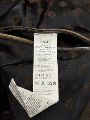 2000s Dolce & Gabbana leather panel hybrid knit jacket