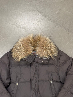 2000s Dsquared2 cropped puffer jacket with real murmanski fur