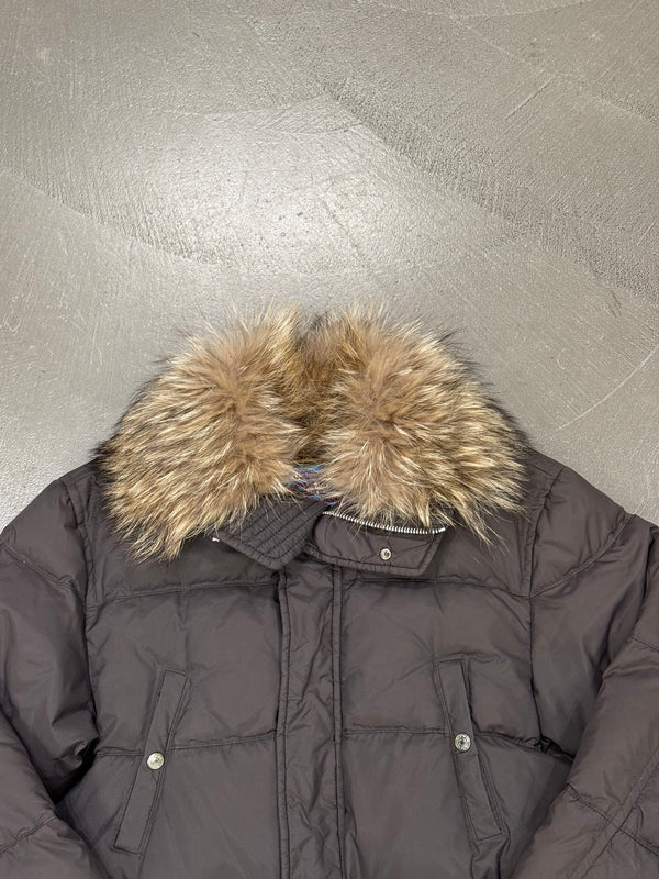 2000s Dsquared2 cropped puffer jacket with real murmanski fur