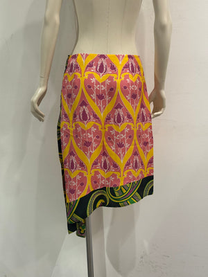 2009 Prada abstract geometric print midi skirt