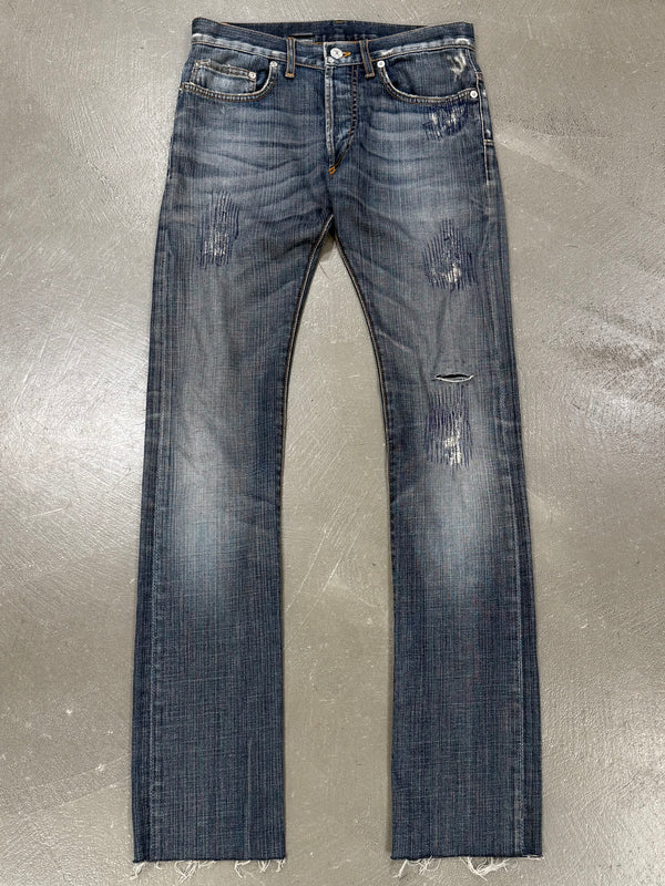 2000s Dior by Hedi Slimane distressed repaired jeans