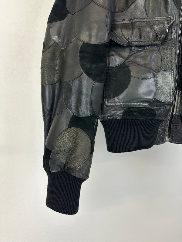 AW2008 Dolce & Gabbana patchwork bomber leather jacket
