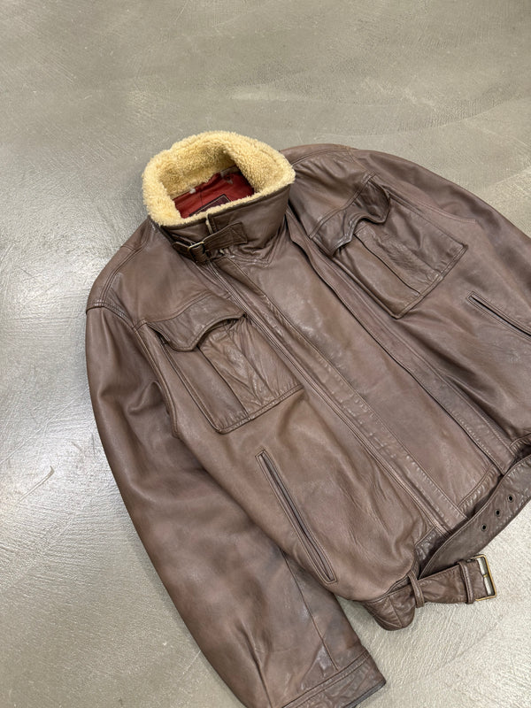 1980s Giorgio Armani aviator shearling bomber jacket