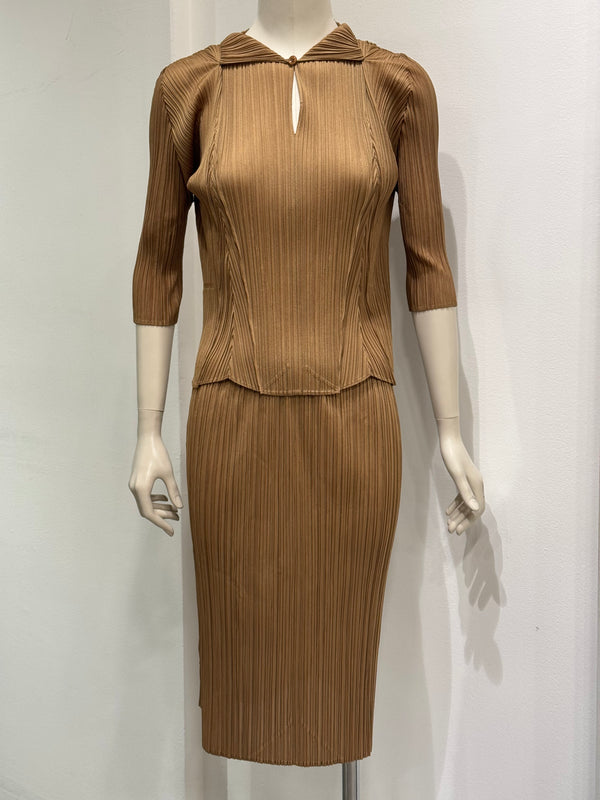 Issey Miyake pleated set (top + skirt)