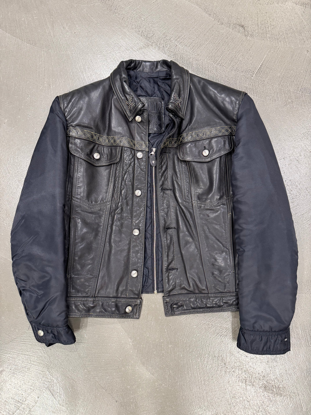 1980s Marithe Francois Girbaud hybrid leather jacket
