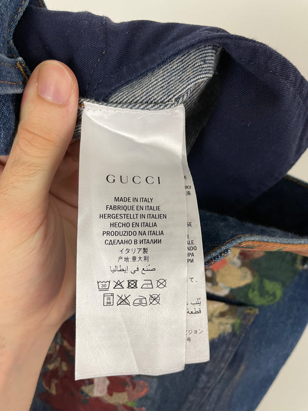 2016 Gucci Floral hand Painted Jeans