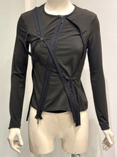 Load image into Gallery viewer, A/W2003 Plein Sud multi zipper asymmetrical bondage top
