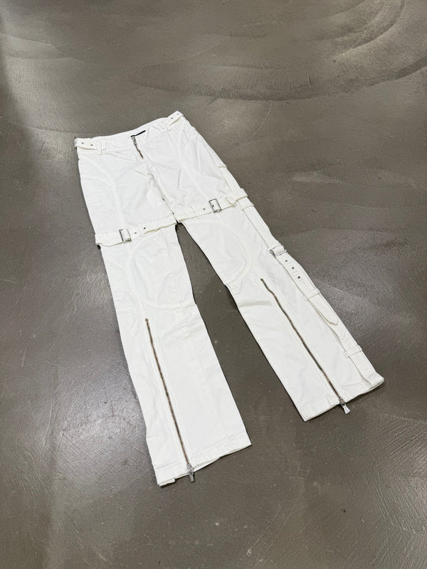 2000s Versace bondage white pants