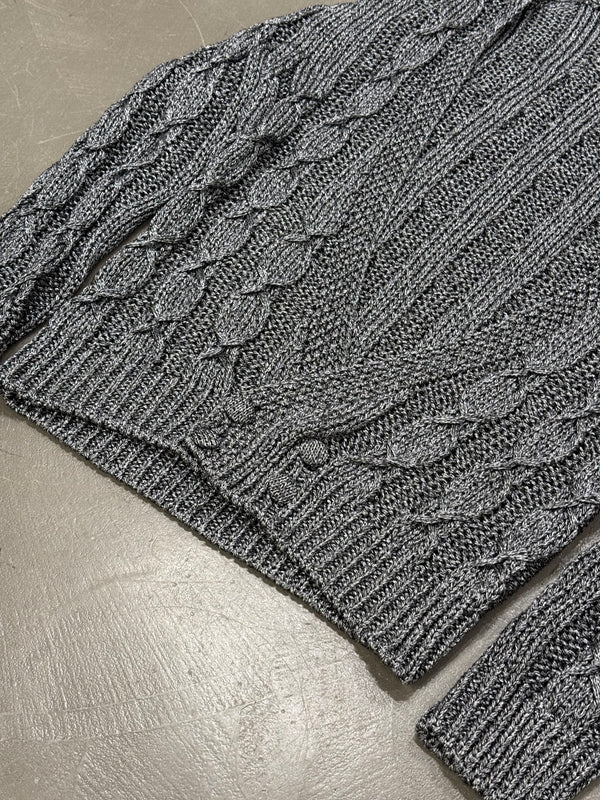 2022 Saint Laurent cable knit hooded cardigan