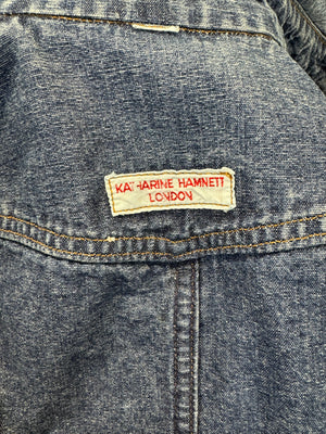 1980s Katharine Hamnett cargo cropped denim jacket