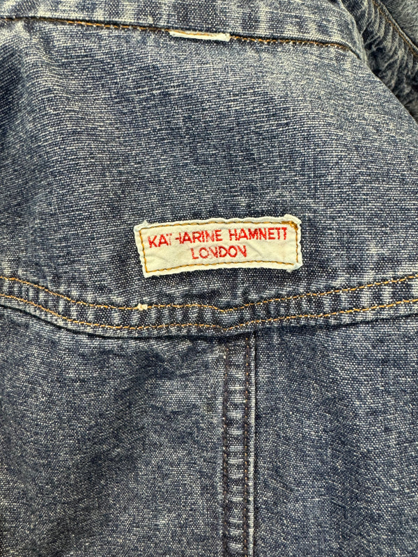 1980s Katharine Hamnett cargo cropped denim jacket