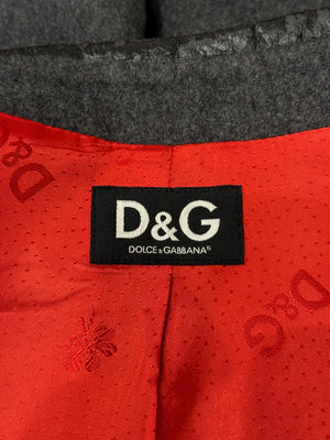 2000s Dolce & Gabbana patent collar wool jacket