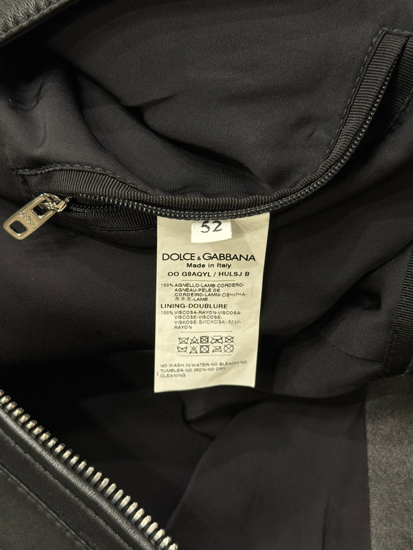 2020s Dolce & Gabbana moto biker leather jacket