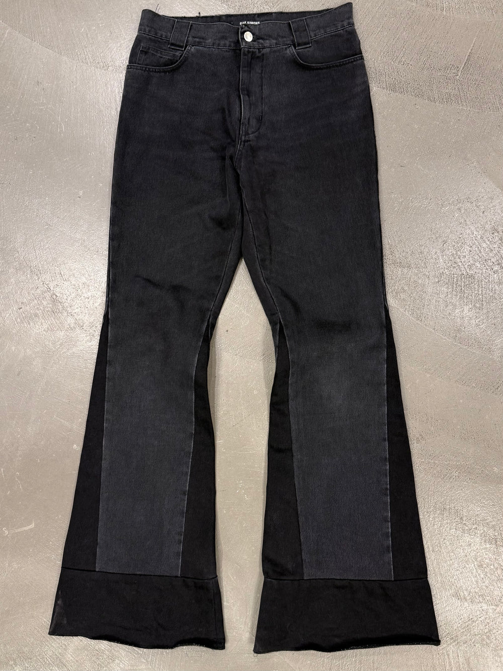 S/S 2021 Raf Simons flared patchwork jeans